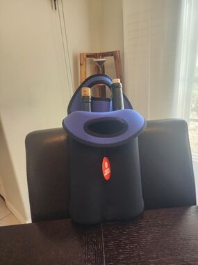 Neoprene 2-Bottle Wine Tote Carrier - Blue